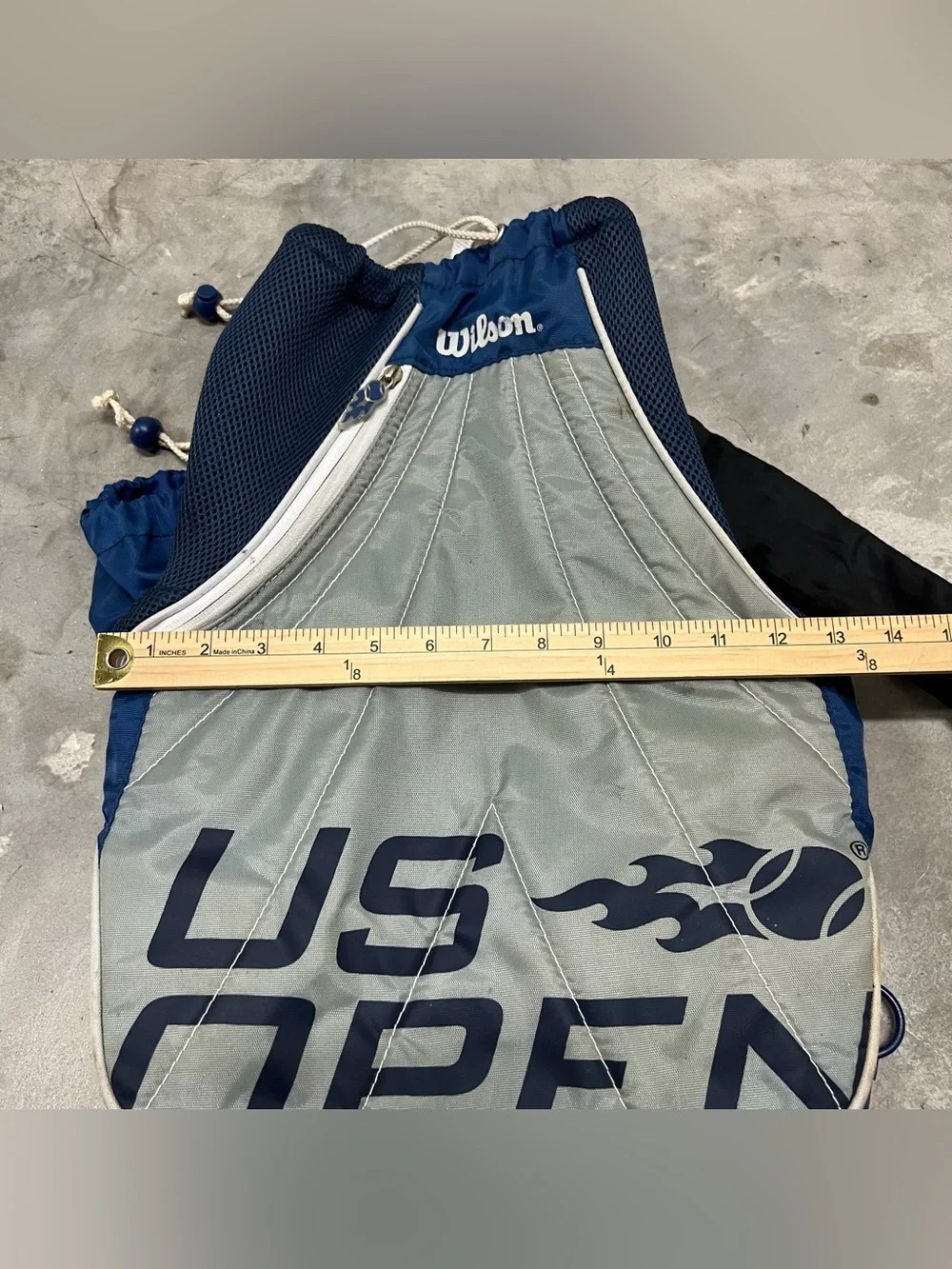 Wilson US Open Tennis Backpack Sling Bag - Grey White Blue